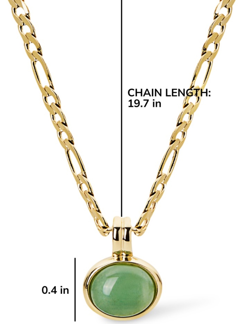 NWOT - Ana Luisa Gold Chain Necklace with Green Pendant - Picture 6 of 6